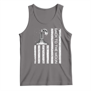 Patriotic American Pride Astronaut Lunar Mission Tank Top Back To The Moon TS12 Deep Heather Print Your Wear