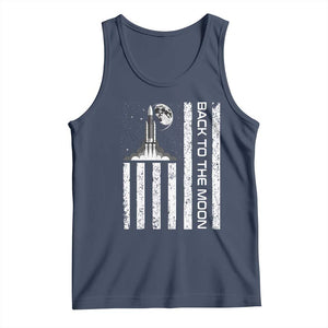 Patriotic American Pride Astronaut Lunar Mission Tank Top Back To The Moon TS12 Navy Print Your Wear