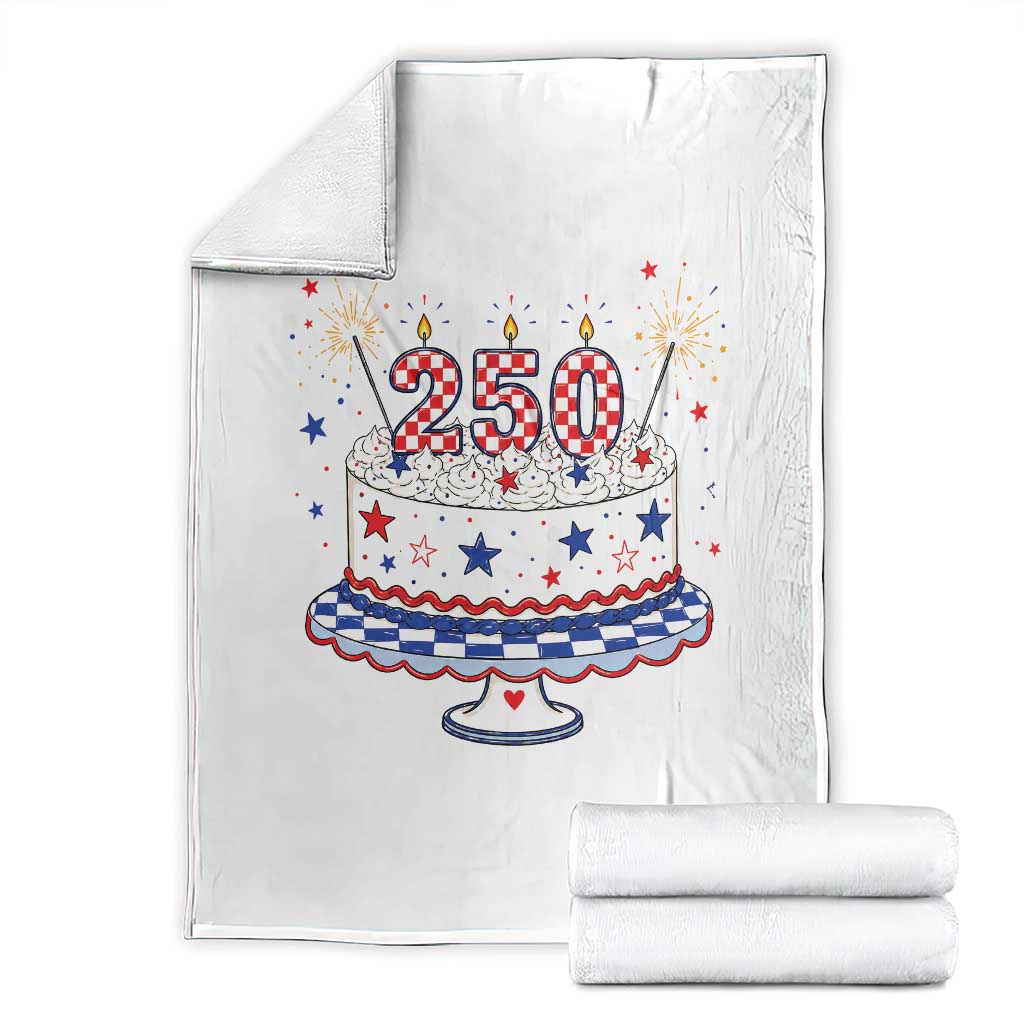 USA 250th Anniversary Birthday Cake Party Gift Throw Blanket TS12 White Print Your Wear