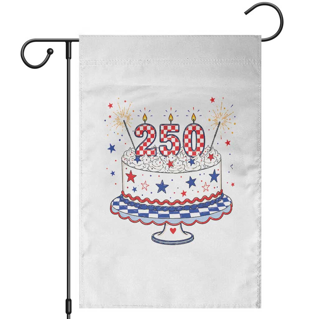 USA 250th Anniversary Birthday Cake Party Gift Garden Flag TS12 White Print Your Wear