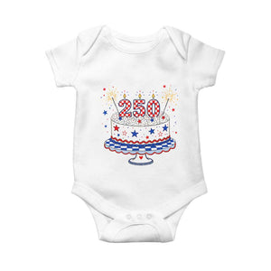 USA 250th Anniversary Birthday Cake Party Gift Baby Onesie TS12 White Print Your Wear