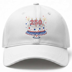 USA 250th Anniversary Birthday Cake Party Gift Baseball Cap TS12 Print Your Wear