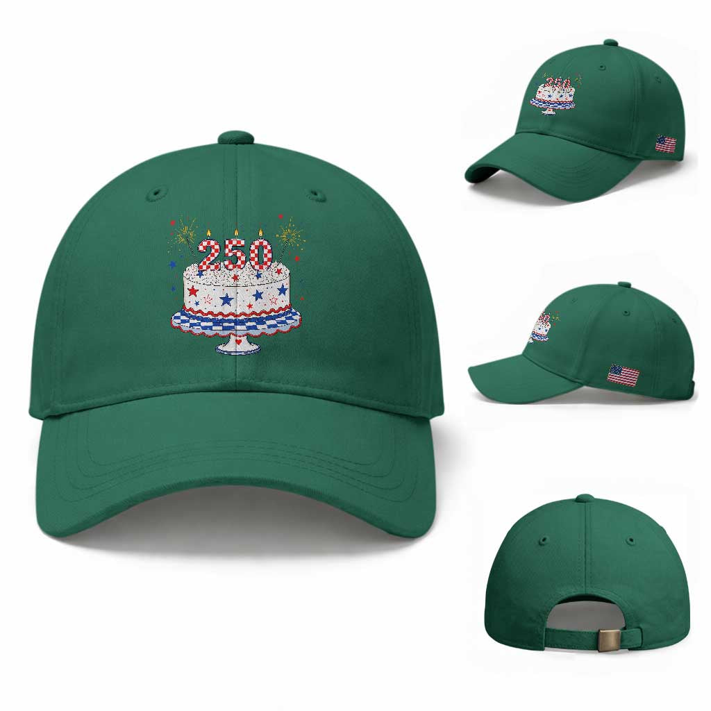 USA 250th Anniversary Birthday Cake Party Gift Baseball Cap TS12 Baseball Cap Universal Fit Irish Green Print Your Wear