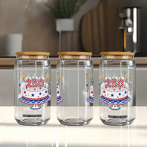 USA 250th Anniversary Birthday Cake Party Gift Glass Can TS12 Print Your Wear