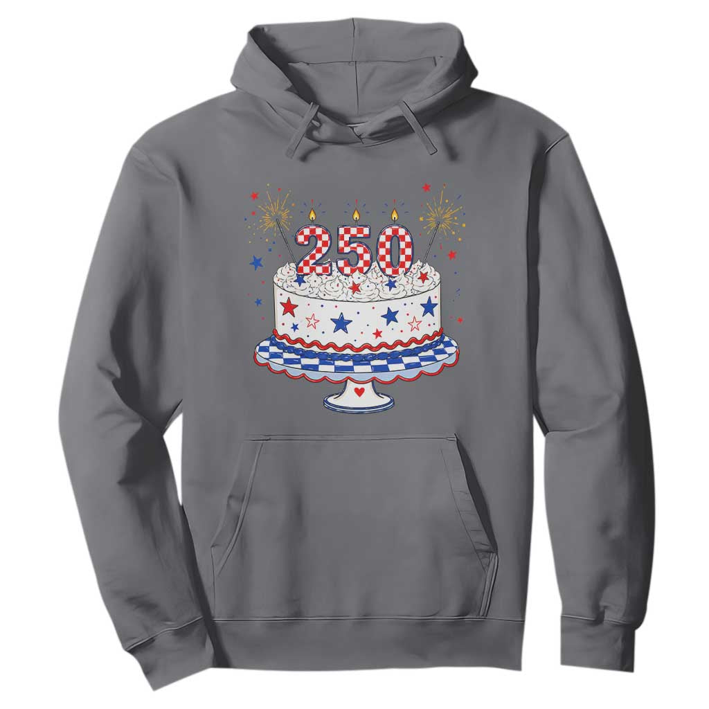 USA 250th Anniversary Birthday Cake Party Gift Hoodie TS12 Charcoal Print Your Wear