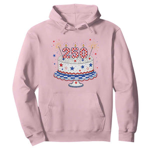 USA 250th Anniversary Birthday Cake Party Gift Hoodie TS12 Light Pink Print Your Wear