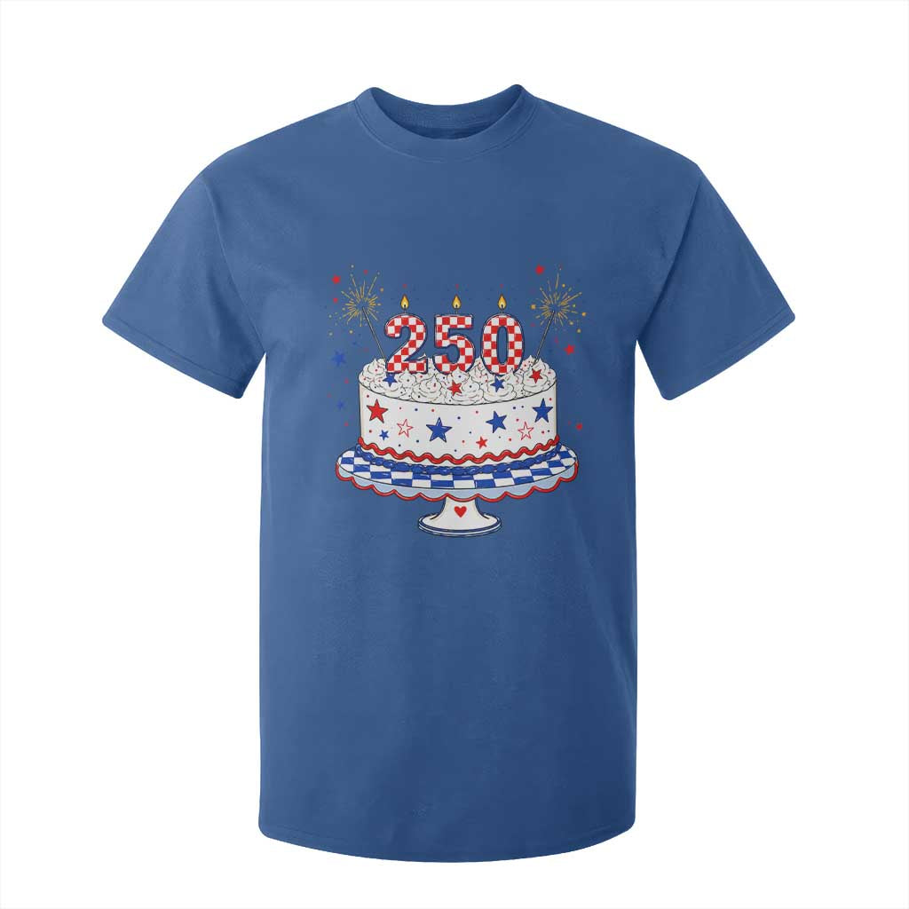 USA 250th Anniversary Birthday Cake Party Gift T Shirt For Kid TS12 Royal Blue Print Your Wear