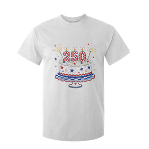 USA 250th Anniversary Birthday Cake Party Gift T Shirt For Kid TS12 White Print Your Wear