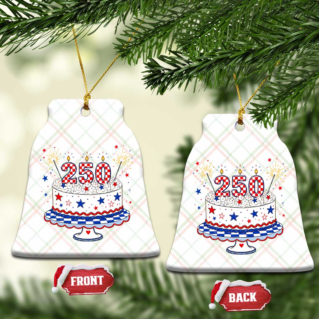USA 250th Anniversary Birthday Cake Party Gift Ceramic Ornament TS12 Print Your Wear