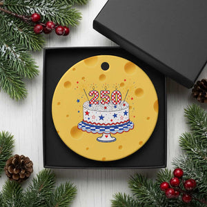 USA 250th Anniversary Birthday Cake Party Gift Ceramic Ornament TS12 1pc Yellow Cheese Print Your Wear