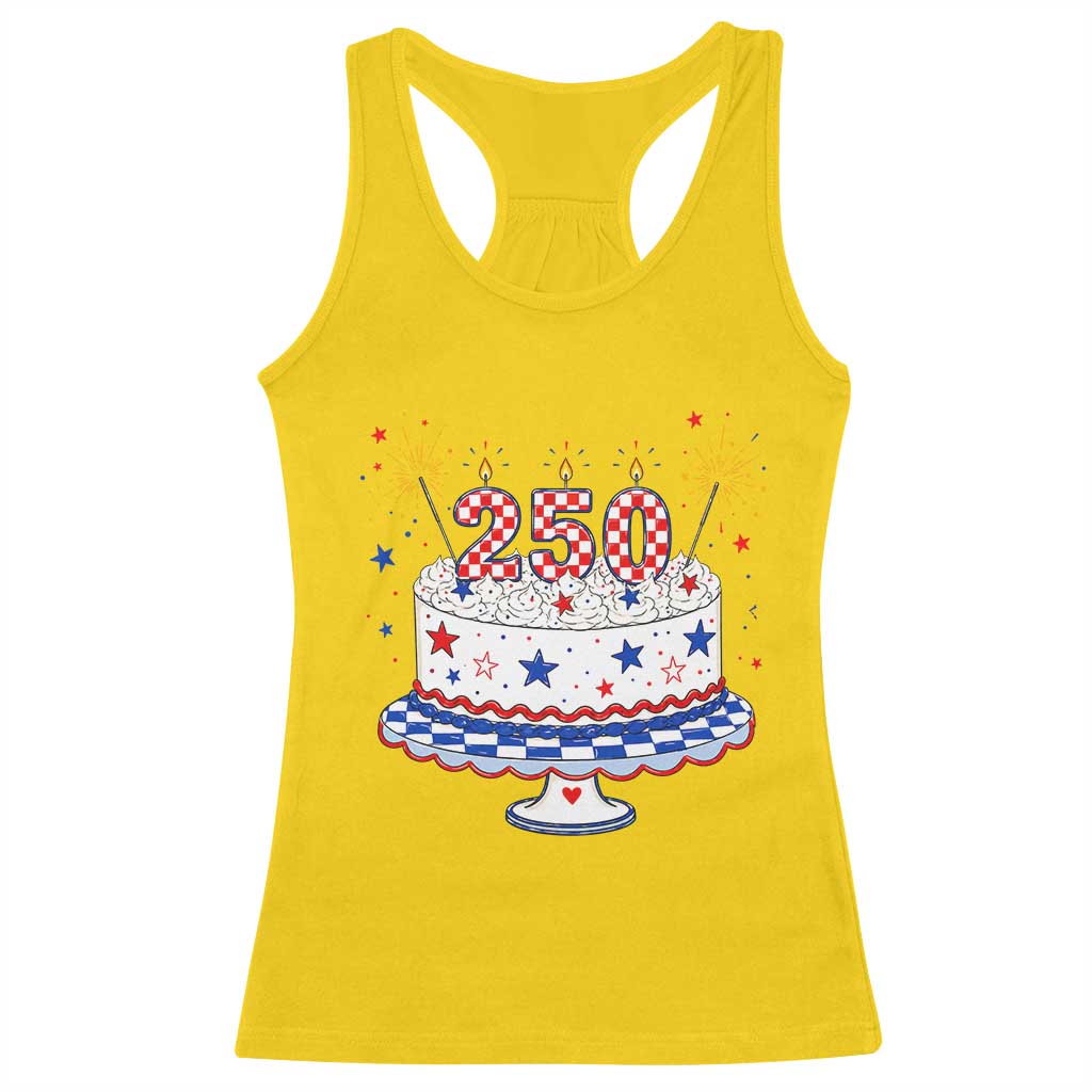 USA 250th Anniversary Birthday Cake Party Gift Racerback Tank Top TS12 Daisy Print Your Wear