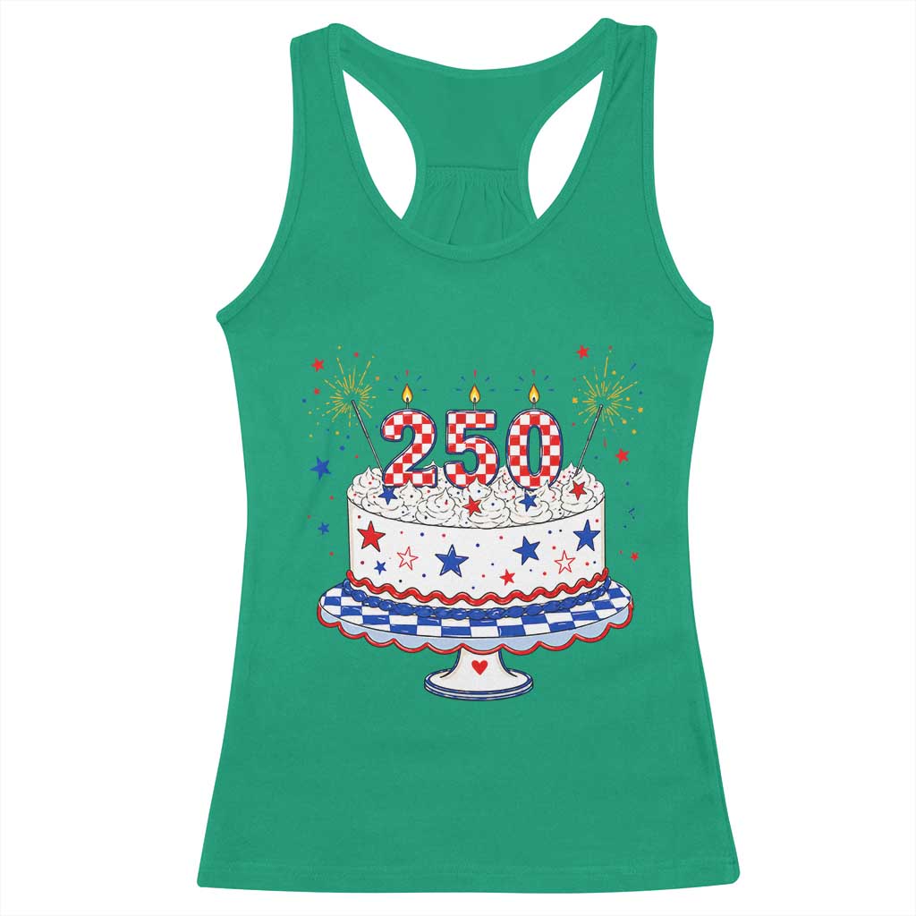 USA 250th Anniversary Birthday Cake Party Gift Racerback Tank Top TS12 Irish Green Print Your Wear