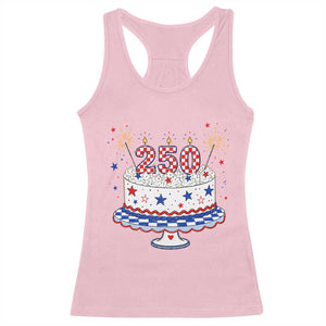 USA 250th Anniversary Birthday Cake Party Gift Racerback Tank Top TS12 Light Pink Print Your Wear