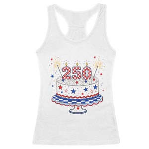 USA 250th Anniversary Birthday Cake Party Gift Racerback Tank Top TS12 White Print Your Wear