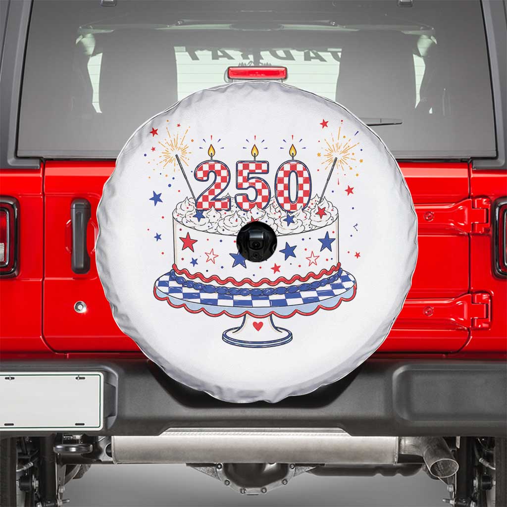 USA 250th Anniversary Birthday Cake Party Gift Spare Tire Cover TS12 White Print Your Wear