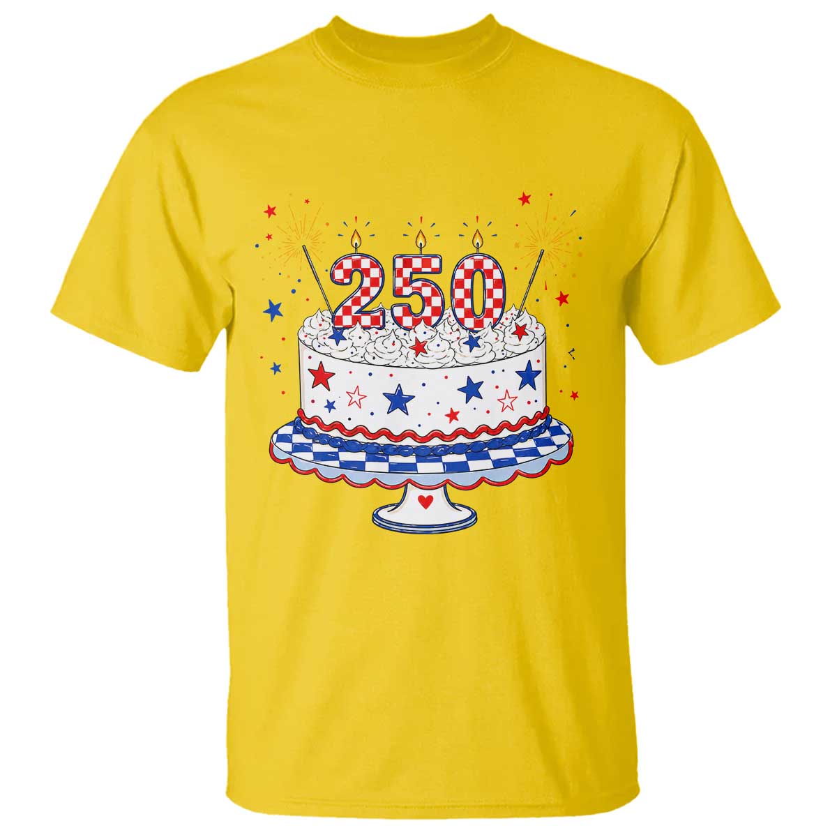 USA 250th Anniversary Birthday Cake Party Gift T Shirt TS12 Daisy Print Your Wear