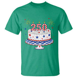 USA 250th Anniversary Birthday Cake Party Gift T Shirt TS12 Irish Green Print Your Wear