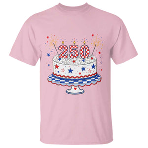 USA 250th Anniversary Birthday Cake Party Gift T Shirt TS12 Light Pink Print Your Wear