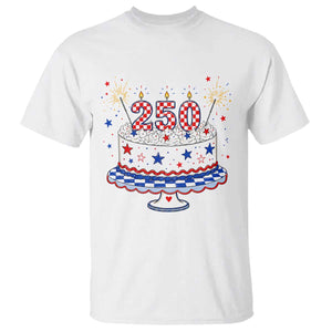 USA 250th Anniversary Birthday Cake Party Gift T Shirt TS12 White Print Your Wear