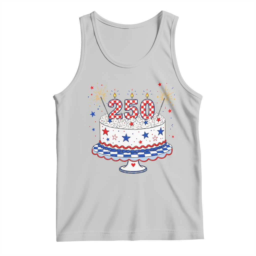 USA 250th Anniversary Birthday Cake Party Gift Tank Top TS12 Ash Print Your Wear