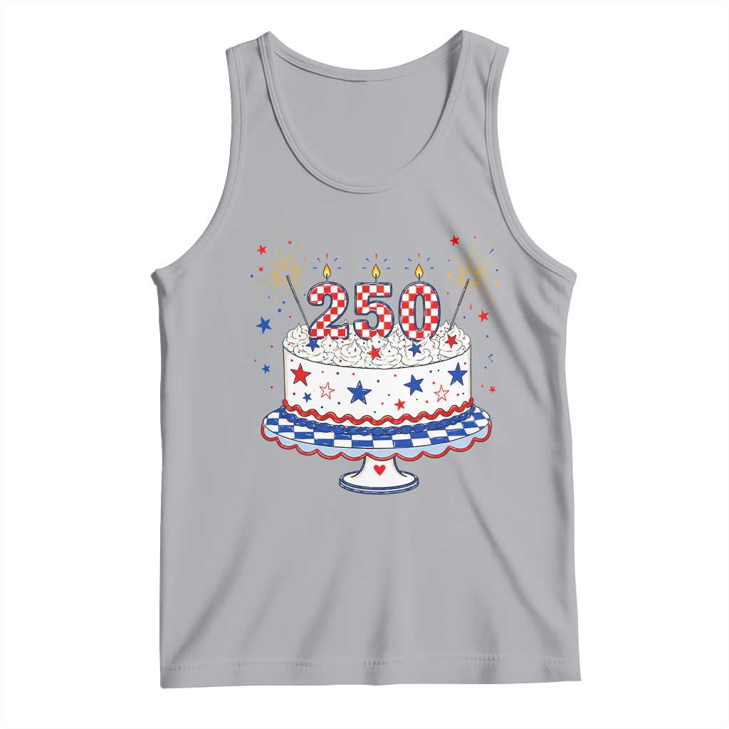 USA 250th Anniversary Birthday Cake Party Gift Tank Top TS12 Athletic Heather Print Your Wear