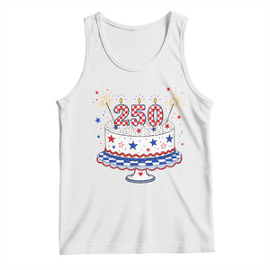 USA 250th Anniversary Birthday Cake Party Gift Tank Top TS12 White Print Your Wear