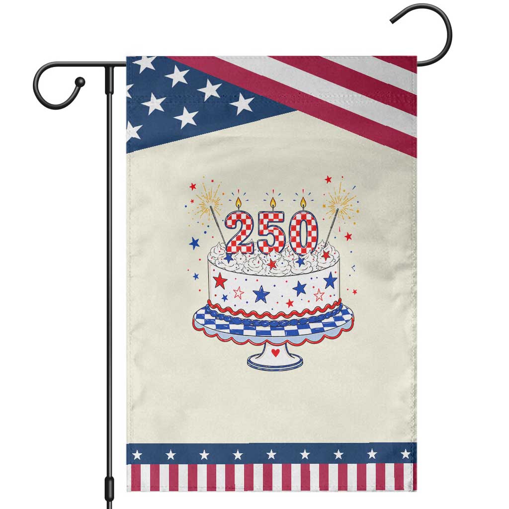 USA 250th Anniversary Birthday Cake Party Gift Patriotic Garden Flag TS12 Modern Beige Blue Print Your Wear