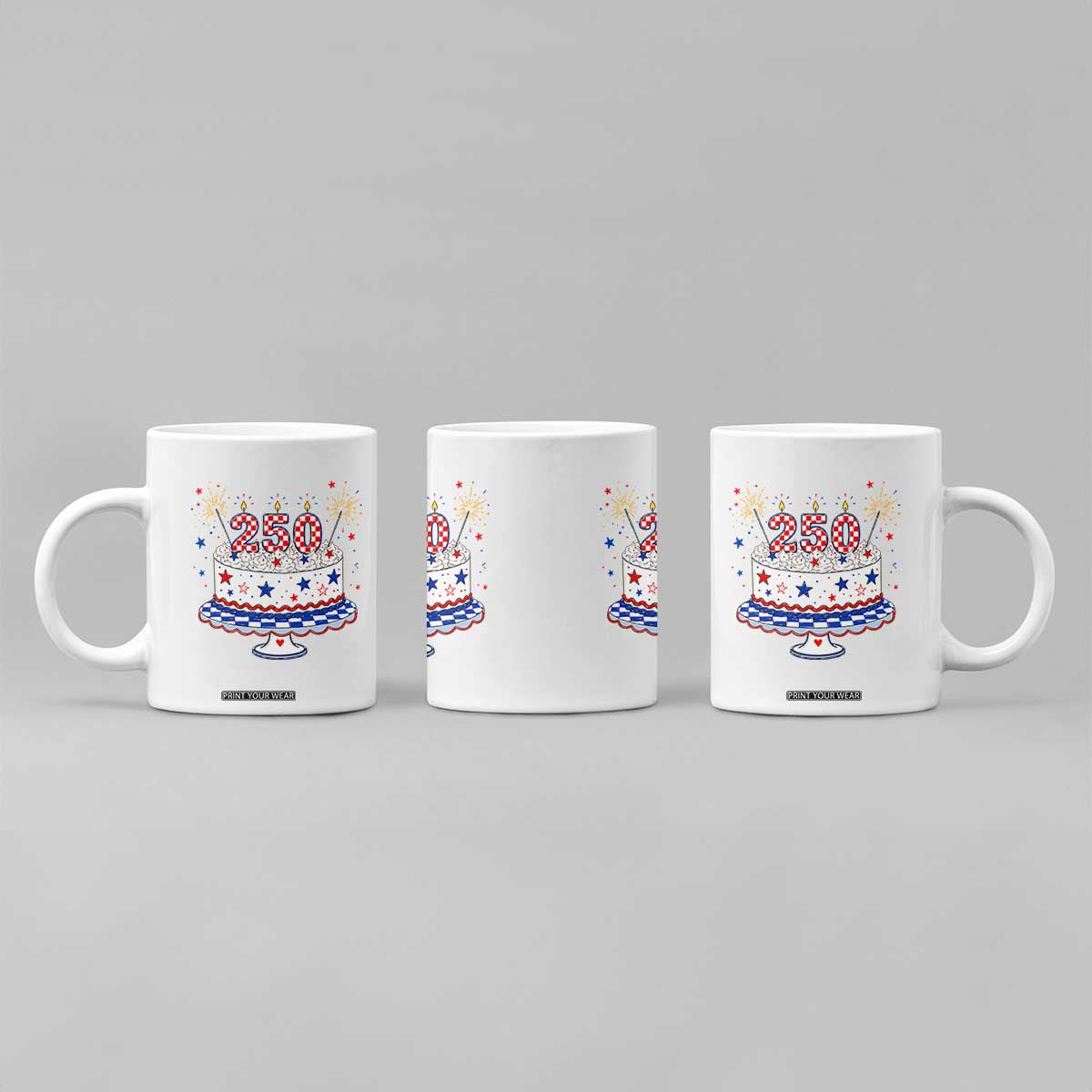 USA 250th Anniversary Birthday Cake Party Gift Coffee Mug TS12 Print Your Wear