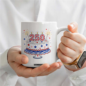 USA 250th Anniversary Birthday Cake Party Gift Coffee Mug TS12 Print Your Wear