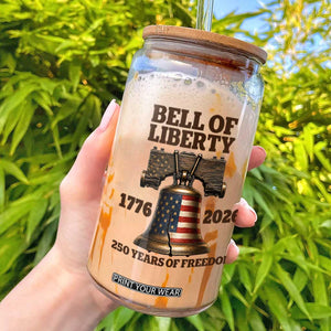 Liberty Bell 250th Anniversary Glass Can American Pride Gift TS12 White Print Your Wear
