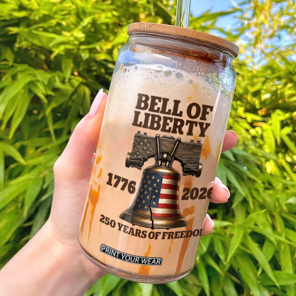Liberty Bell 250th Anniversary Glass Can American Pride Gift TS12 White Print Your Wear
