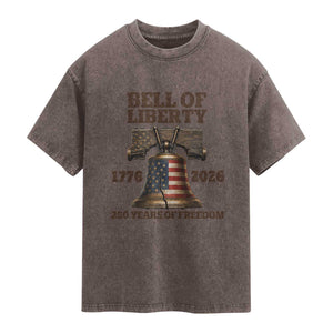 Liberty Bell 250th Anniversary Washed Cotton T-Shirt American Pride Gift