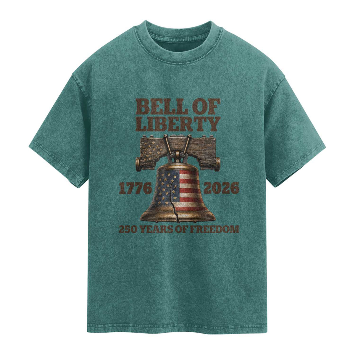 Liberty Bell 250th Anniversary Washed Cotton T-Shirt American Pride Gift