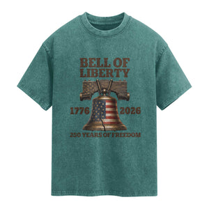 Liberty Bell 250th Anniversary Washed Cotton T-Shirt American Pride Gift