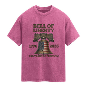 Liberty Bell 250th Anniversary Washed Cotton T-Shirt American Pride Gift