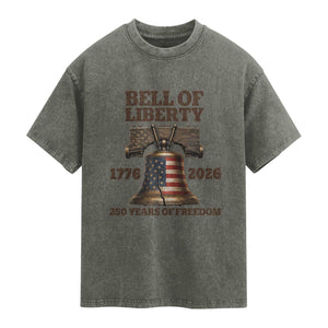 Liberty Bell 250th Anniversary Washed Cotton T-Shirt American Pride Gift