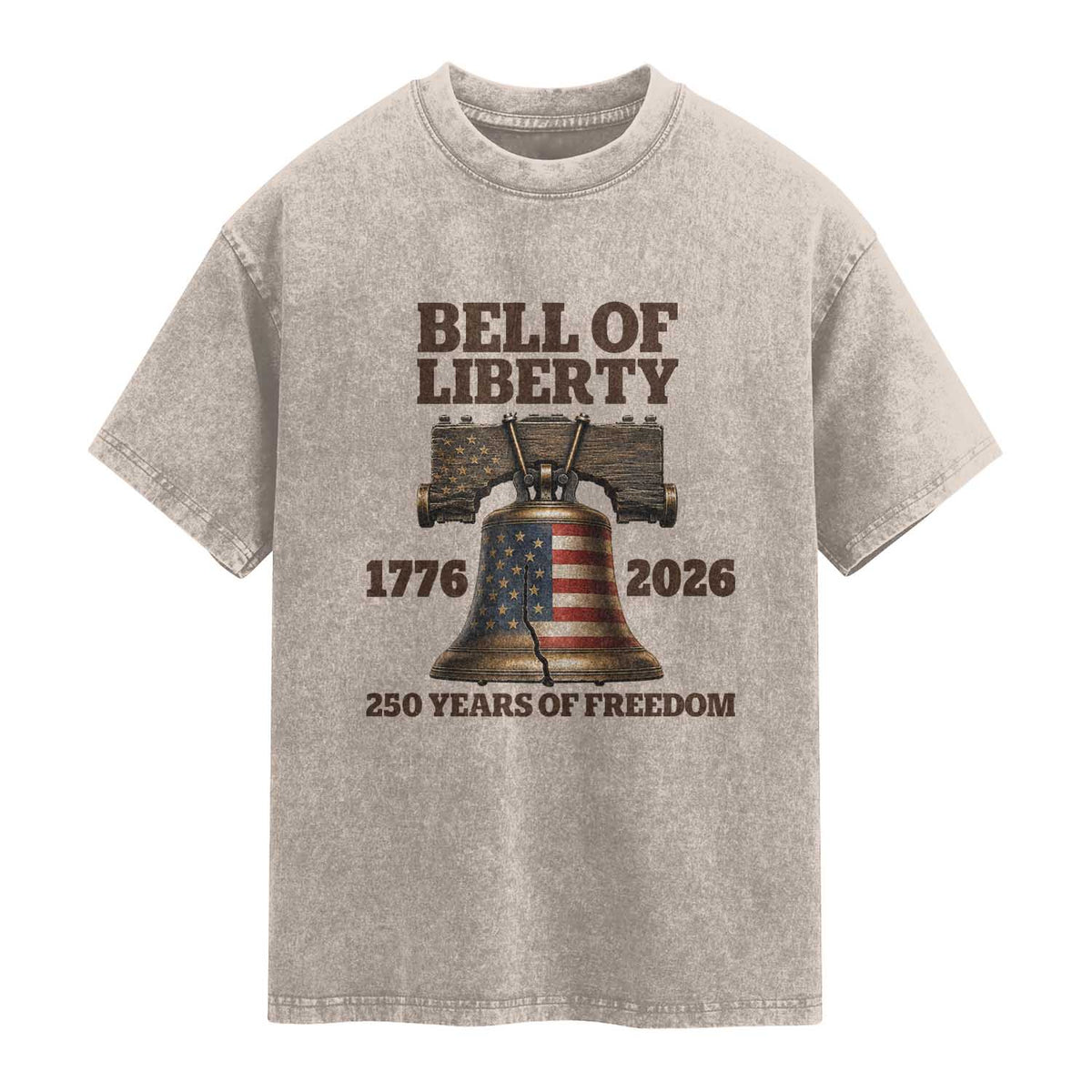 Liberty Bell 250th Anniversary Washed Cotton T-Shirt American Pride Gift