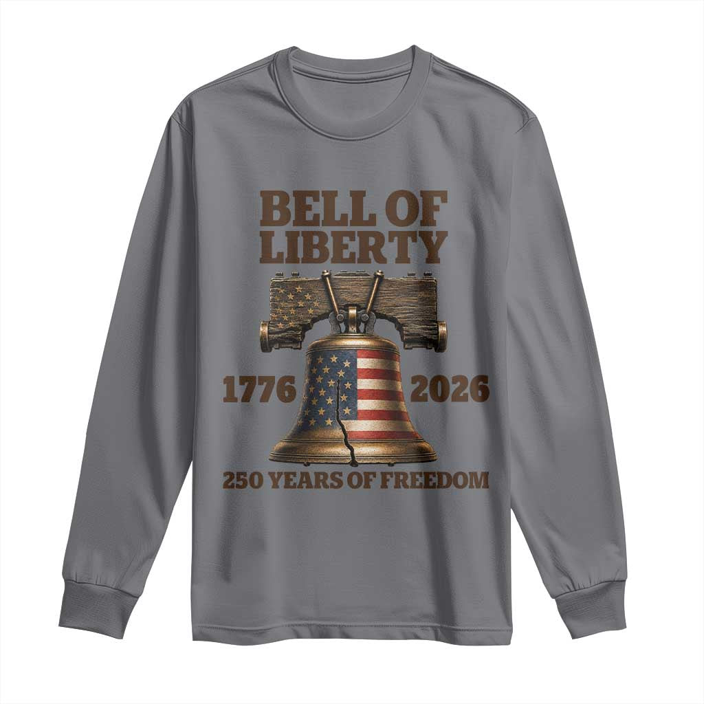 Liberty Bell 250th Anniversary Long Sleeve Shirt American Pride Gift TS12 Charcoal Print Your Wear