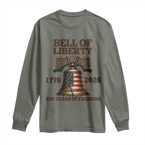 Liberty Bell 250th Anniversary Long Sleeve Shirt American Pride Gift TS12 Military Green Print Your Wear
