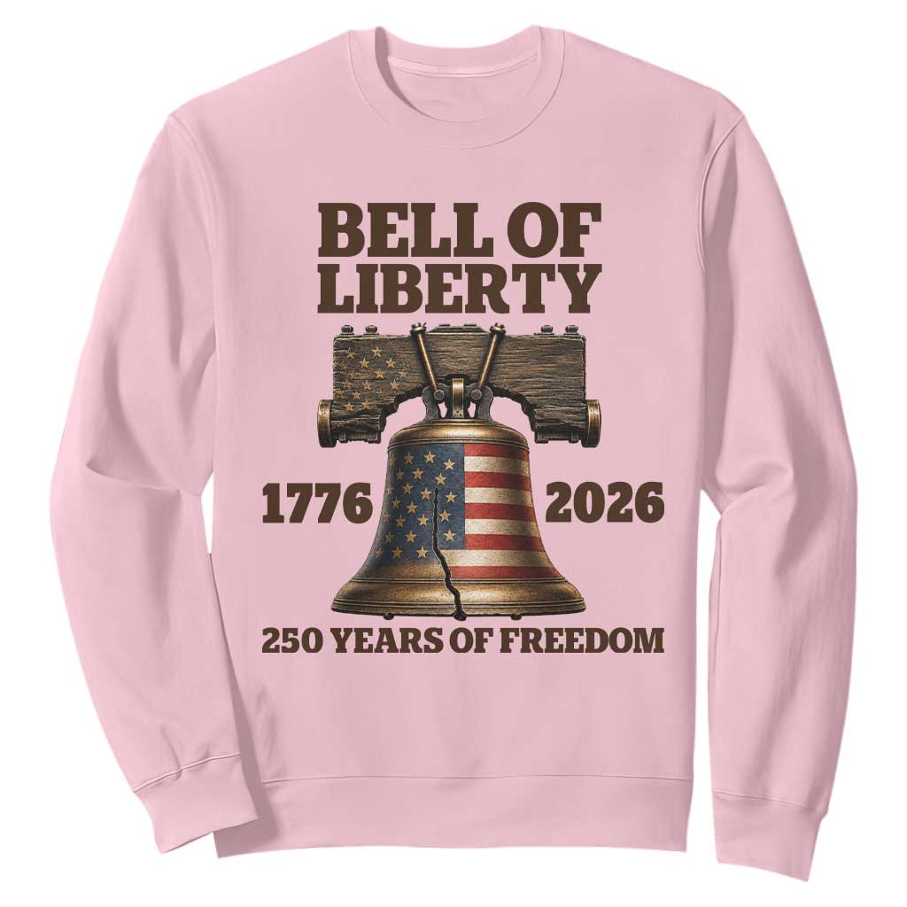 Liberty Bell 250th Anniversary Sweatshirt American Pride Gift TS12 Light Pink Print Your Wear