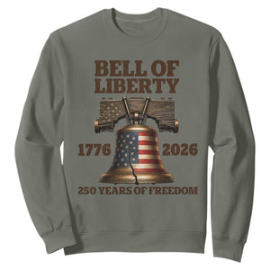 Liberty Bell 250th Anniversary Sweatshirt American Pride Gift TS12 Military Green Print Your Wear