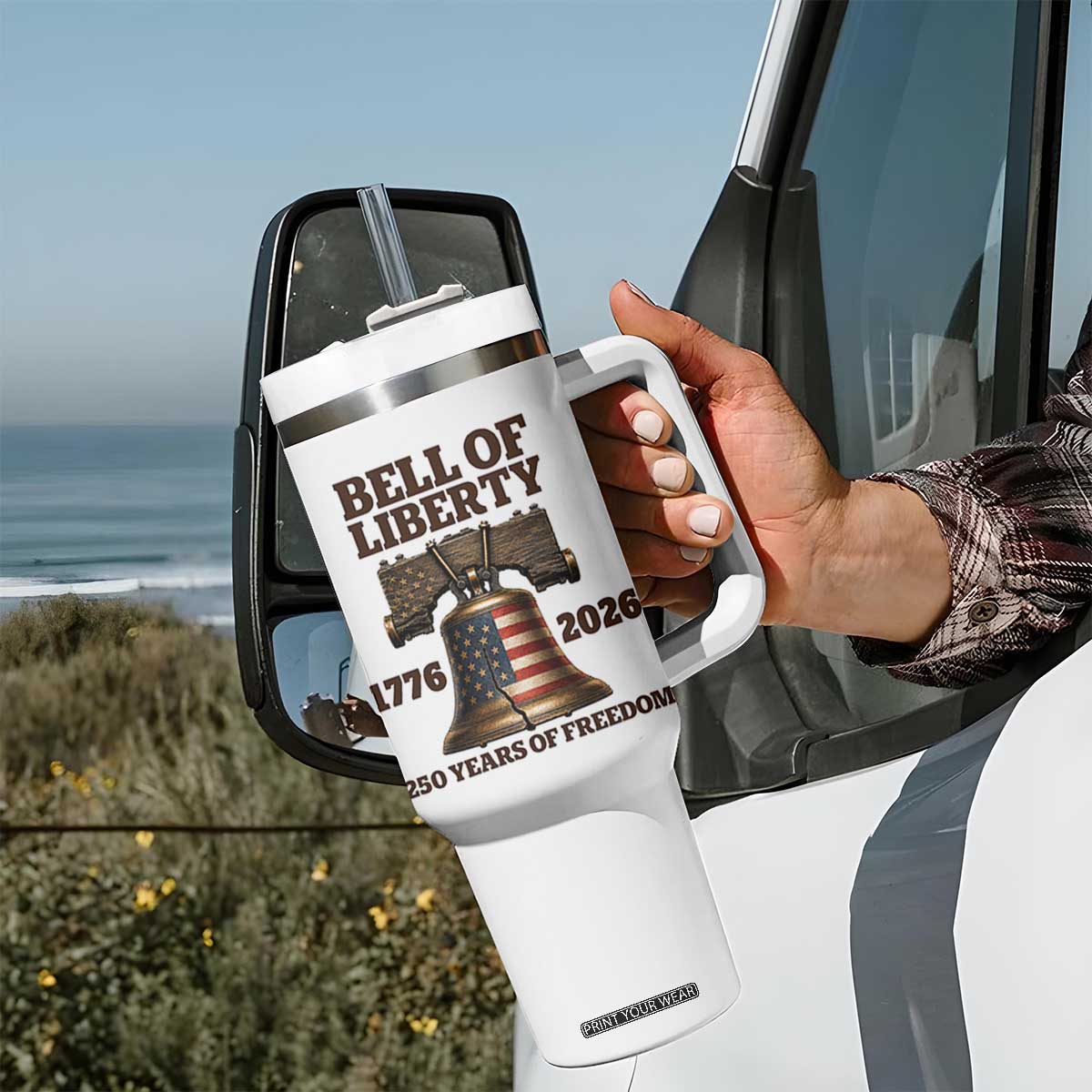 Liberty Bell 250th Anniversary Tumbler With Handle American Pride Gift TS12 Print Your Wear