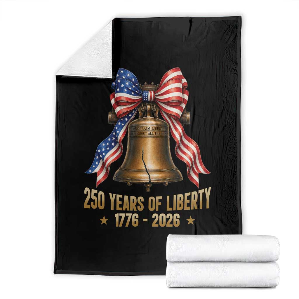 250 Years Of Liberty Throw Blanket American Heritage Bell Graphic TS12 Black Print Your Wear