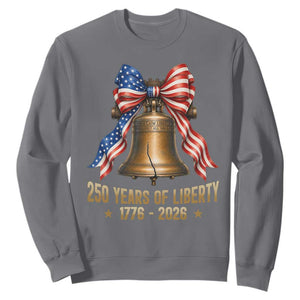 250 Years Of Liberty Sweatshirt American Heritage Bell Graphic TS12 Charcoal Print Your Wear