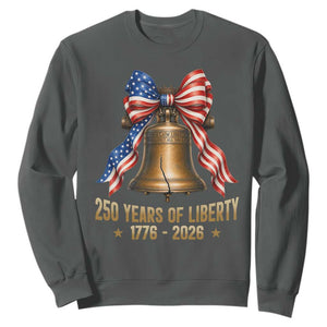 250 Years Of Liberty Sweatshirt American Heritage Bell Graphic TS12 Dark Heather Print Your Wear
