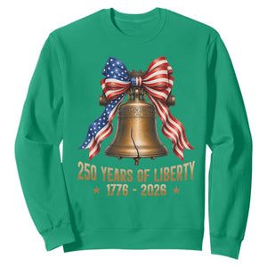 250 Years Of Liberty Sweatshirt American Heritage Bell Graphic TS12 Irish Green Print Your Wear