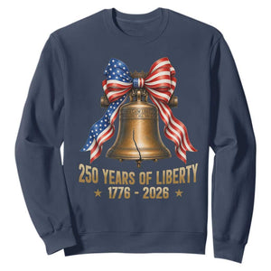 250 Years Of Liberty Sweatshirt American Heritage Bell Graphic TS12 Navy Print Your Wear