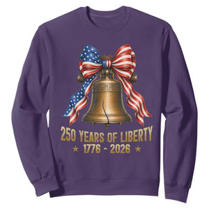 250 Years Of Liberty Sweatshirt American Heritage Bell Graphic TS12 Purple Print Your Wear