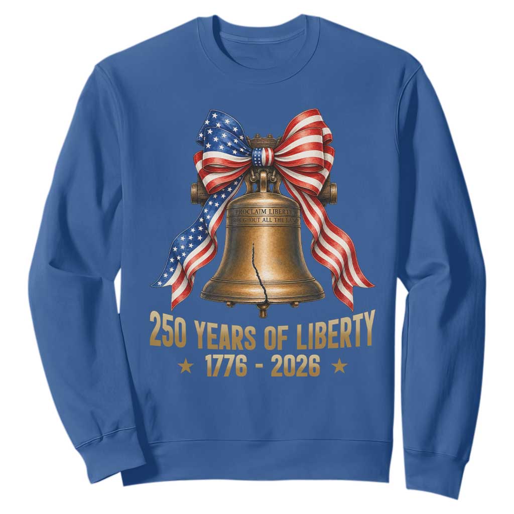 250 Years Of Liberty Sweatshirt American Heritage Bell Graphic TS12 Royal Blue Print Your Wear