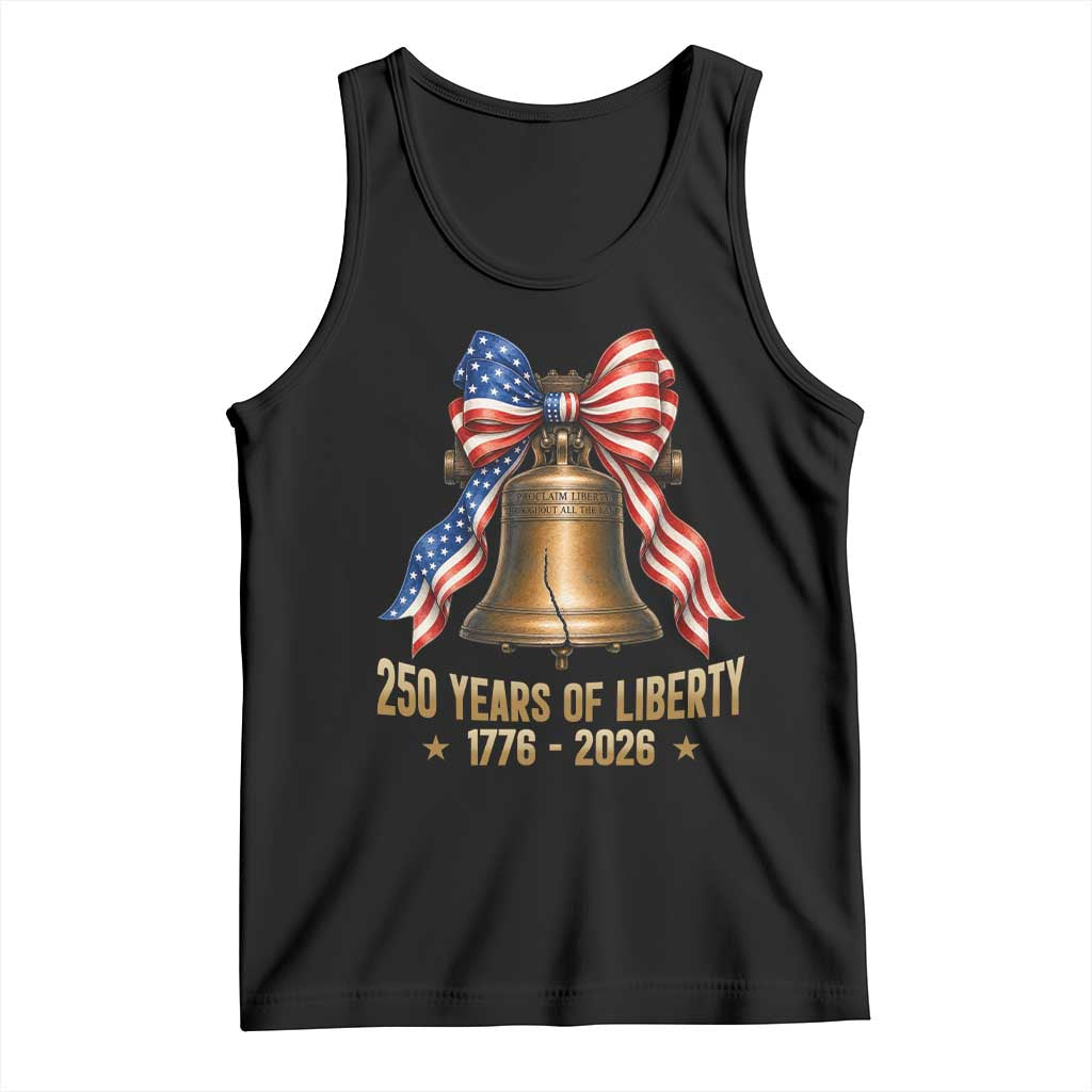 250 Years Of Liberty Tank Top American Heritage Bell Graphic TS12 Black Print Your Wear